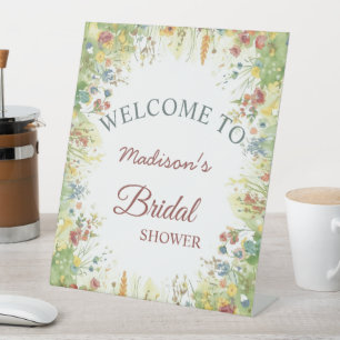 Colourful Spring Flower Wildflower Botanical Flowe Pedestal Sign