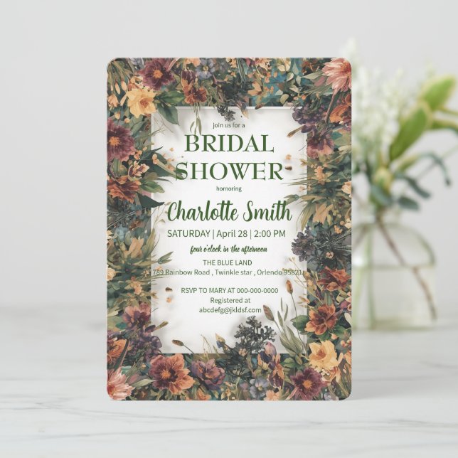 Colourful Spring Flower Wildflower Botanical Flowe Save The Date (Standing Front)