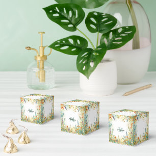 Colourful Spring Flower Wildflower Bouquet Monogra Favour Box