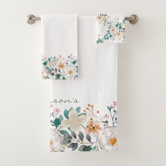 Colourful Spring Flowers  Bath Towel Set (Insitu)