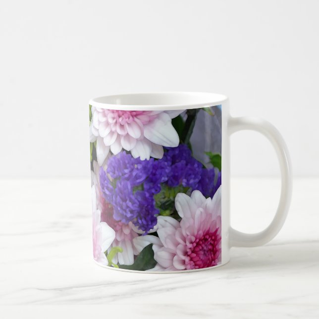 Colourful spring flowers bouquet coffee mug (Right)