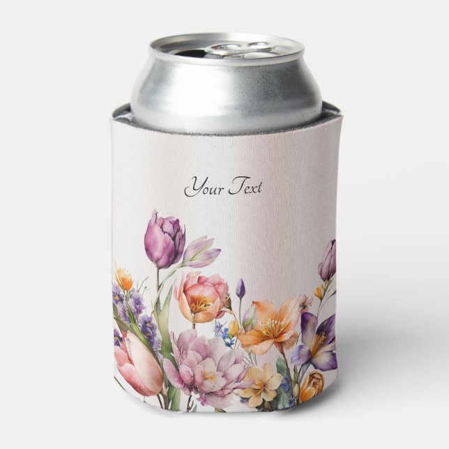 Colourful Spring Flowers Can Cooler (Can Front)