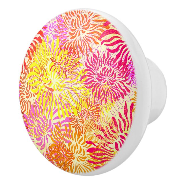 Colourful Spring Flowers Ceramic Knob (Right)