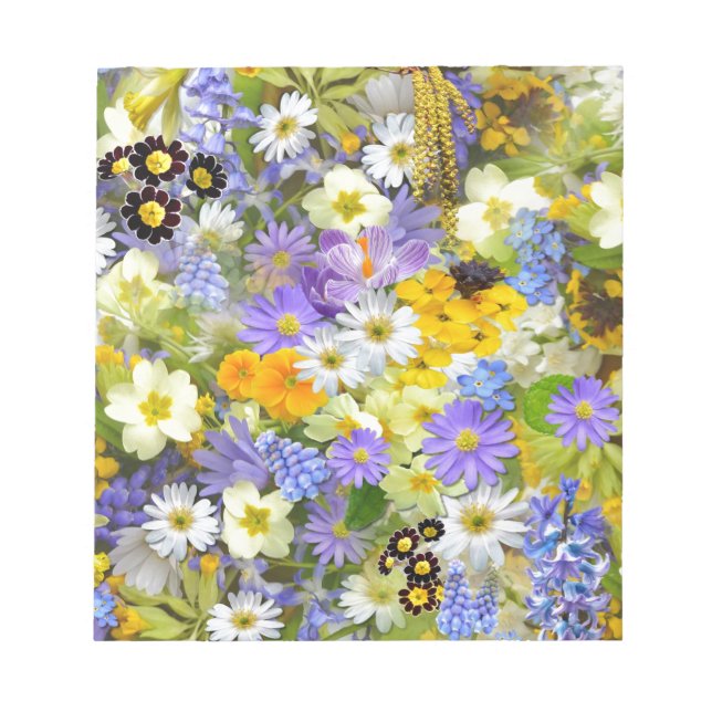 Colourful spring flowers composition notepad (Front)