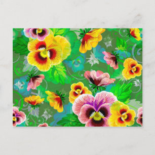 Colourful Spring Flowers Design Postcard