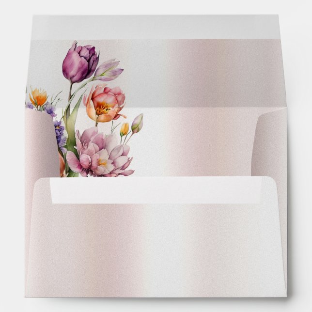 Colourful Spring Flowers Envelope (Back (Bottom))