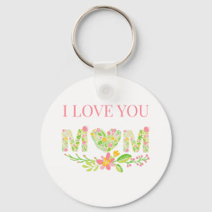 Colourful Spring Flowers Key Ring