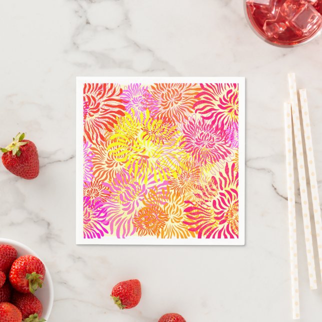 Colourful Spring Flowers Napkin (Insitu)
