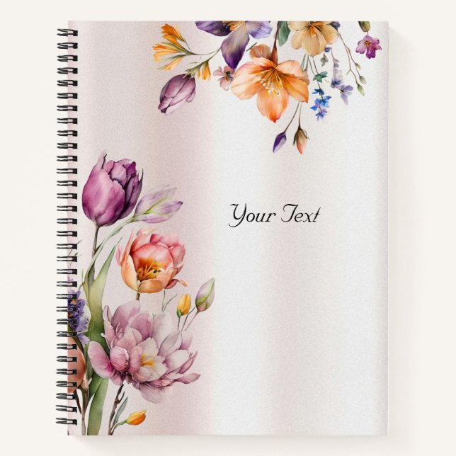 Colourful Spring Flowers Notebook (Front)