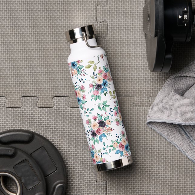 Colourful spring flowers patten water bottle (Gym)