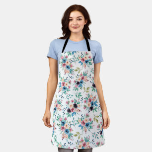 Colourful spring flowers pattern apron