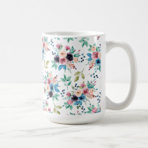 Colourful spring flowers pattern coffee mug
