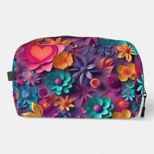 Colourful Spring Flowers Pattern Dopp Kit
