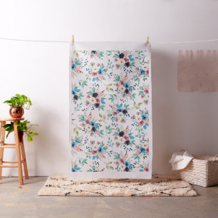 Colourful Spring Flowers Pattern Fabric