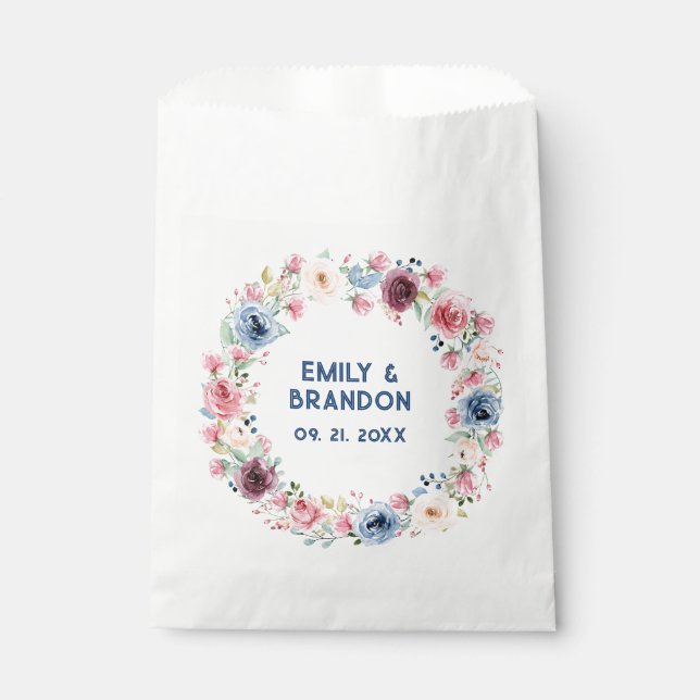 Colourful spring flowers pattern favour bag (Front)