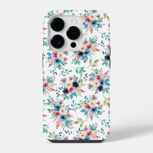 Colourful spring flowers pattern iPhone 14 pro case