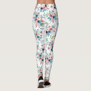 Colourful spring flowers Pattern Leggings