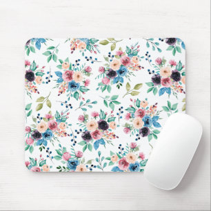 Colourful spring flowers pattern mouse pad
