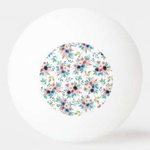 Colourful spring flowers pattern ping pong ball