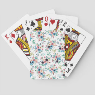 Colourful spring flowers pattern playing cards
