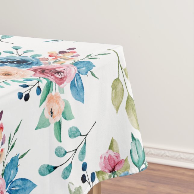 Colourful spring flowers pattern tablecloth (In Situ)