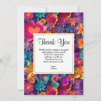 Colourful Spring Flowers Pattern Thank You