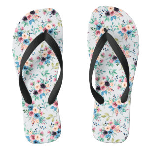 Colourful spring flowers Pattern Thongs