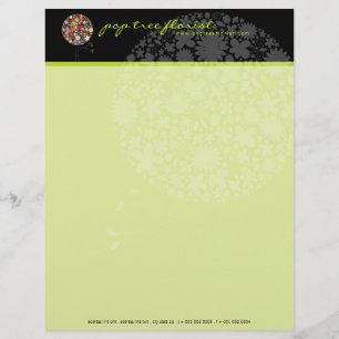 Colourful Spring Flowers Pop Tree Whimsical & Chic Custom Letterhead