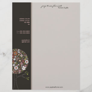 Colourful Spring Flowers Pop Tree Whimsical & Chic Customised Letterhead