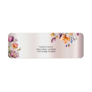 Colourful Spring Flowers Return Address Label