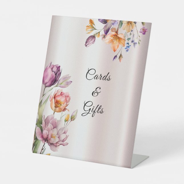 Colourful Spring Flowers Tabletop Signs (Front)