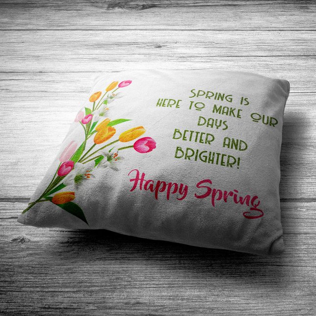 Colourful Spring Flowers Throw Pillow (Creator Uploaded)