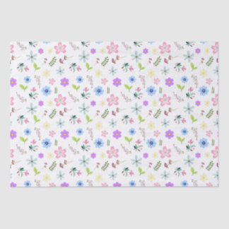 Colourful spring flowers tissue paper