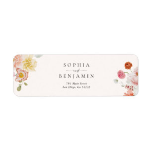 Colourful Spring Flowers Wedding Return Address Label