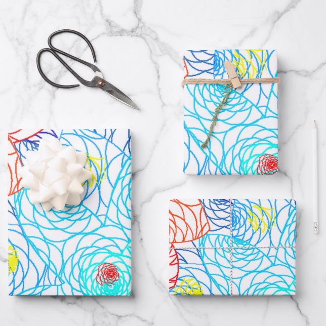 Colourful Spring Flowers Wrapping Paper Sheet (Front)