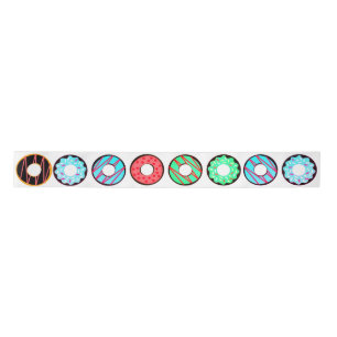 Colourful Spring Frosted Doughnuts Satin Ribbon