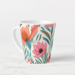 Colourful Spring Garden Floral Elegant Latte Mug