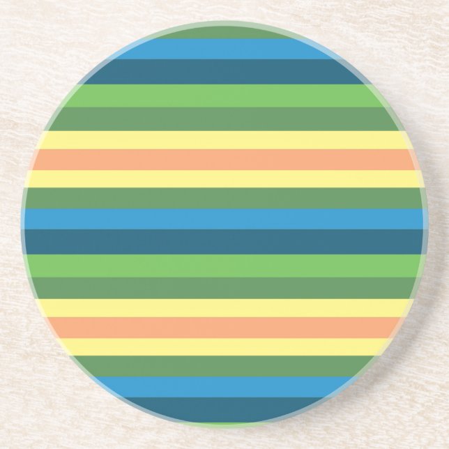 Colourful Spring Mood Lines Coasters (Front)