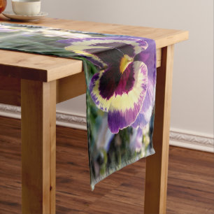 colourful spring Pansy Short Table Runner