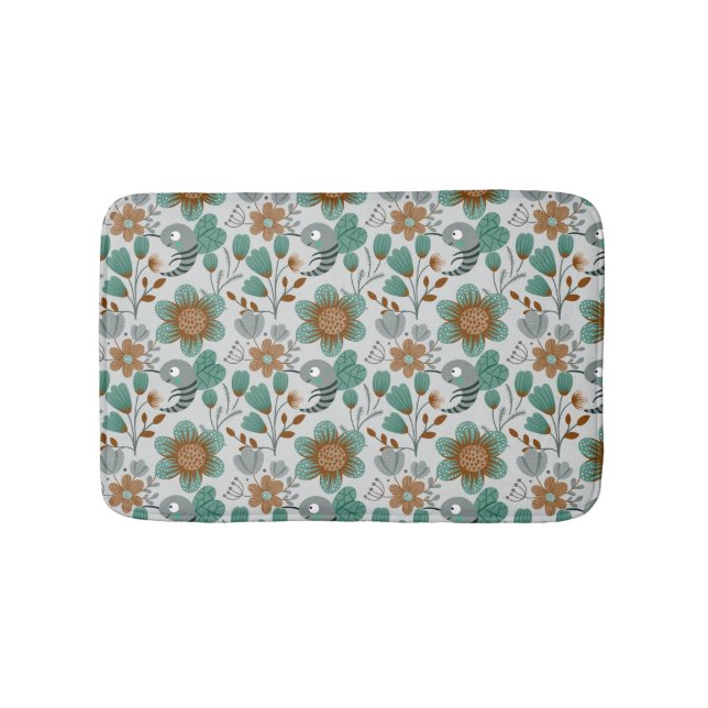 Colourful Spring Pattern Bath Mat (Front)