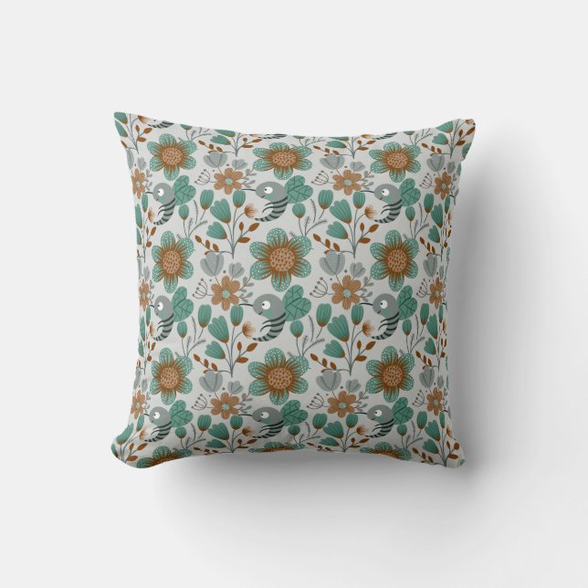 Colourful Spring Pattern Cushion (Front)