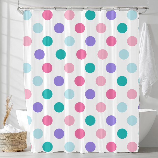 Colourful Spring Polka Dot Pattern Shower Curtain (Colorful Spring Polka Dot Pattern Shower Curtain
)
