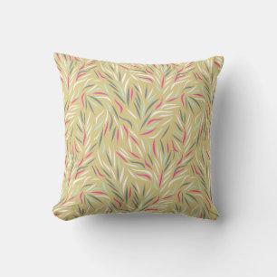 Colourful Spring Summer Foliage Pattern Cushion