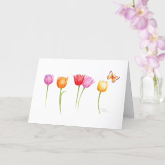 Colourful Spring Tulips Blank Any Occasion Card