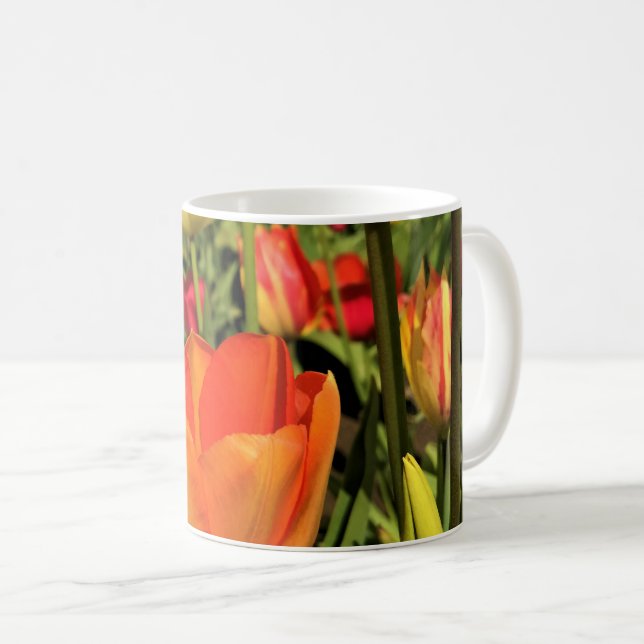 Colourful Spring Tulips Coffee Mug (Front Right)