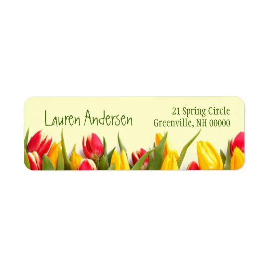 Colourful Spring Tulips Floral Personal Address Return Address Label