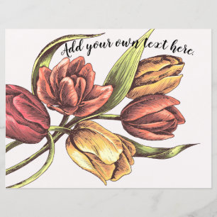 Colourful Spring Tulips Journal Scrapbook Paper