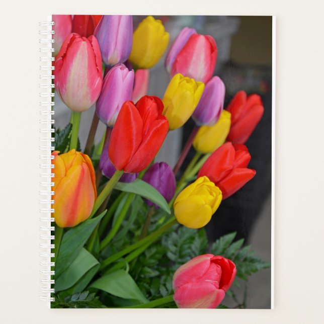 Colourful spring tulips planner (Front)