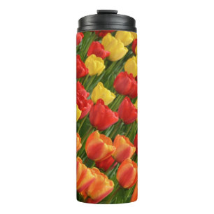 Colourful spring tulips thermal tumbler