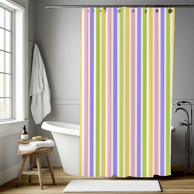 Colourful Spring Vertical Stripe Shower Curtain (Colorful Spring Vertical Stripe Shower Curtain)